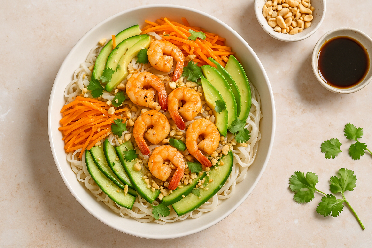 Idée repas rapide : Salade thaï crevettes & avocat