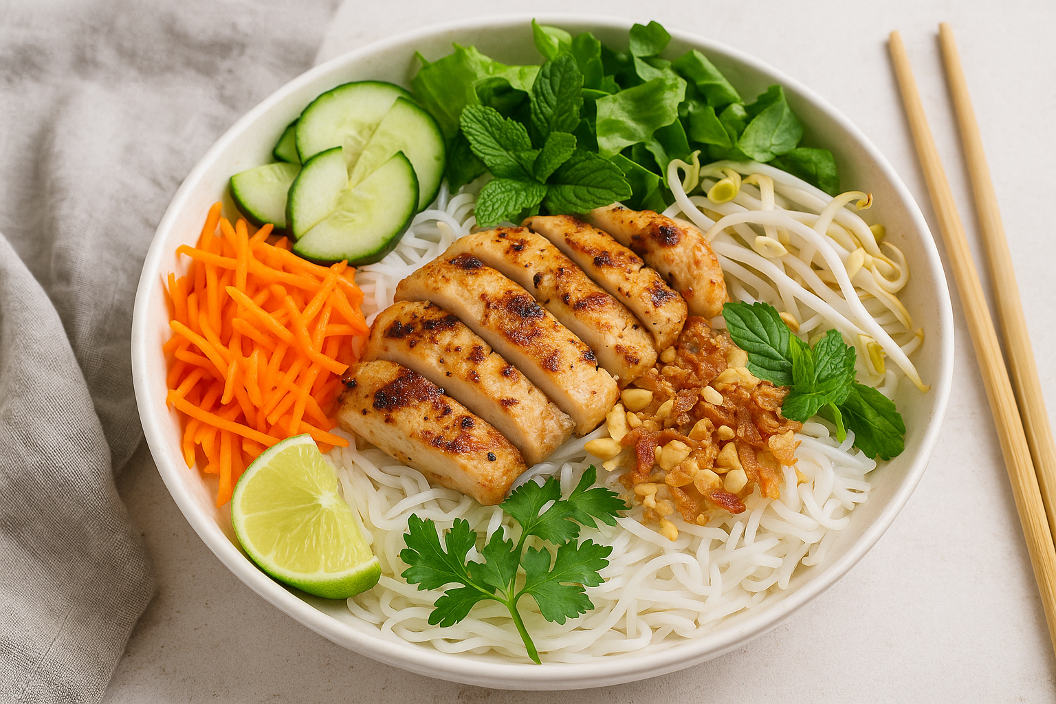 Idée repas : Bo Bun au poulet (ou crevettes)