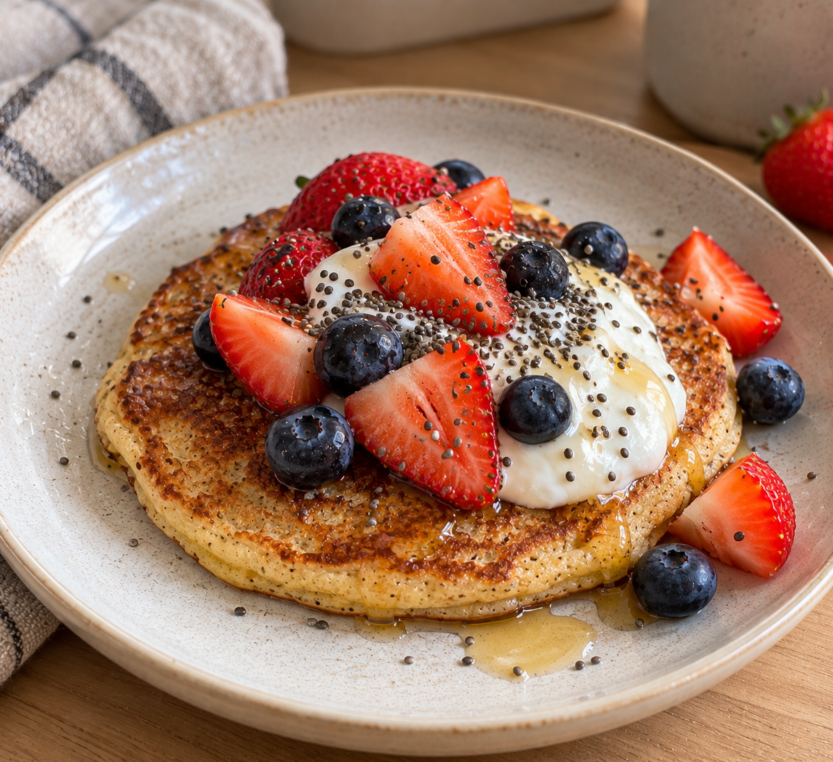 Idée petit-déjeuner : maxi pancake protéiné