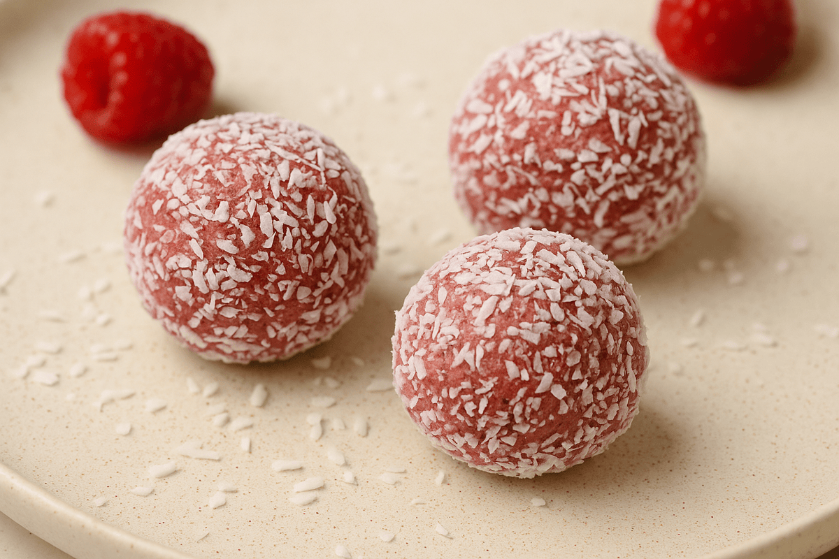 Idée collation : Energy balls coco-framboise