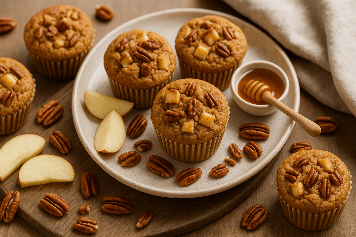 Idée collation : Muffins aux pommes, cannelle et noix de pécan