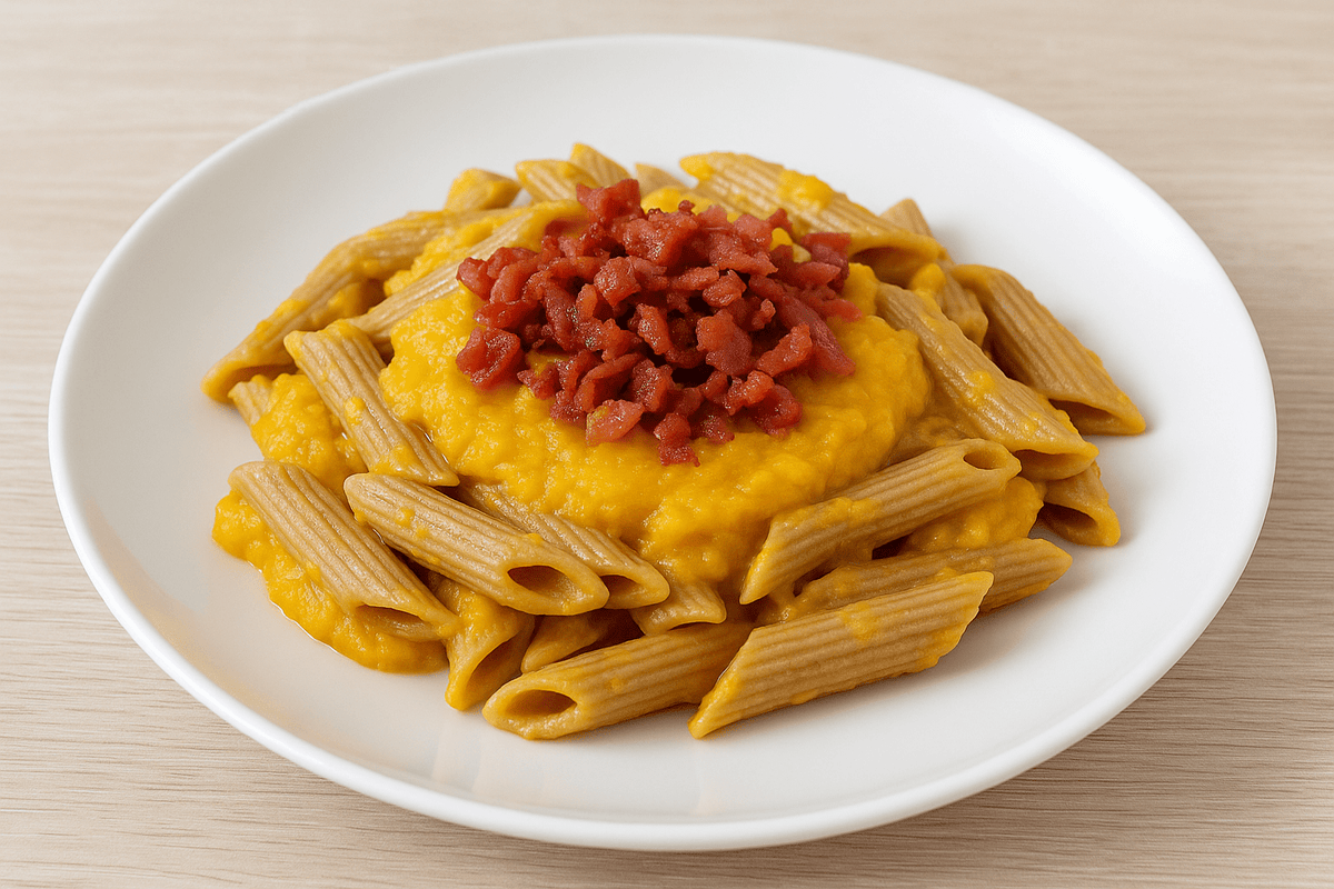 Idée repas : Pâtes butternut & bacon