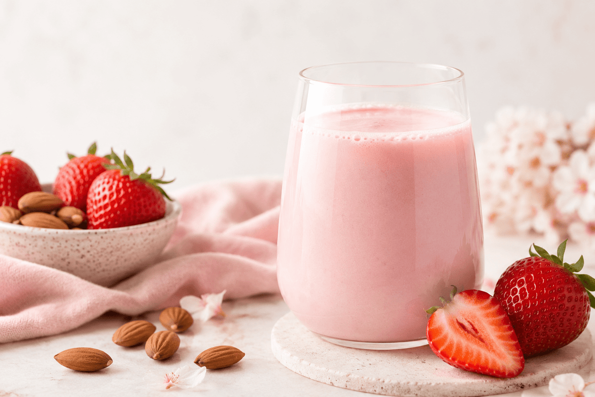 Idée boisson : Lait d'amande à la fraise