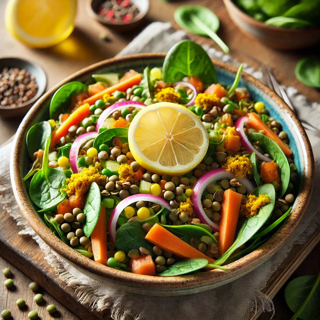 Salade de lentilles et légumes de saison