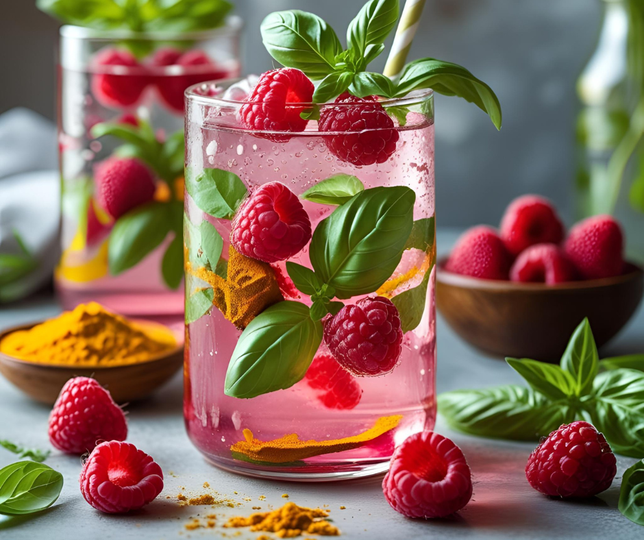 💧 Eau infusée framboise-basilic & curcuma