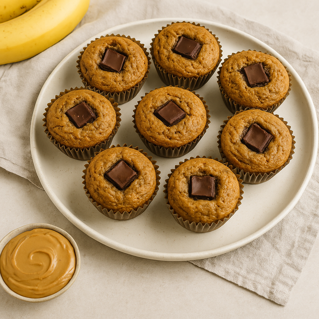 Idée collation IG bas : Muffins à la banane et au chocolat