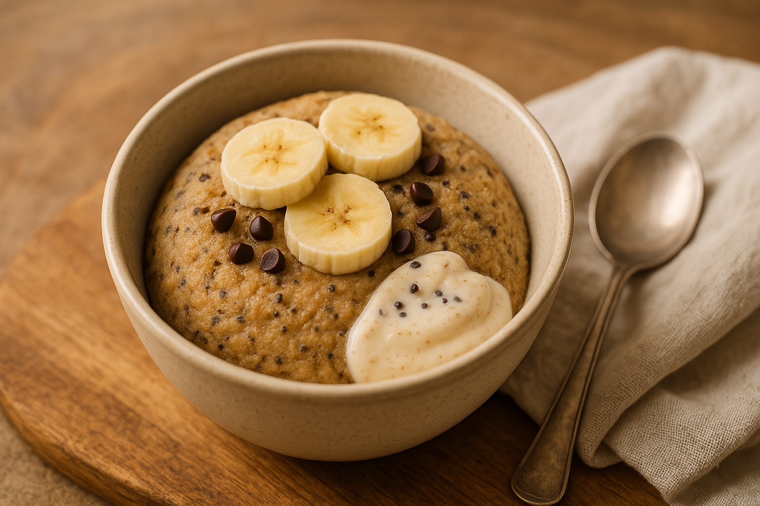 Idée petit-déjeuner : Bowl cake banane-chia