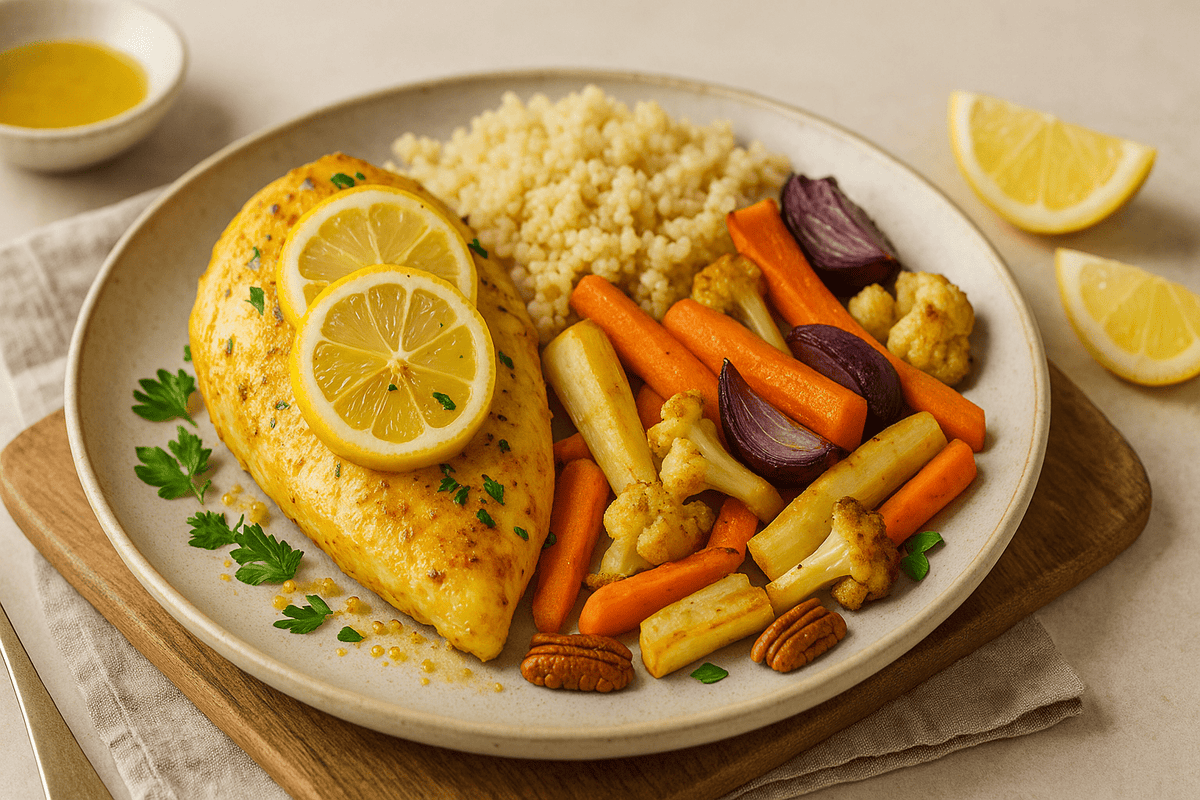 Idée repas : Poulet rôti au citron et légumes d’hiver